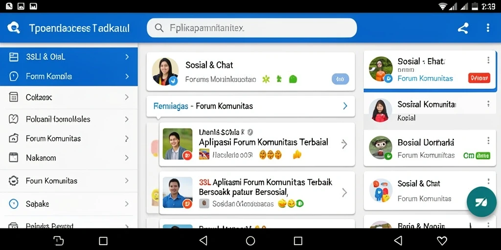 Tampilan antarmuka utama aplikasi Forum Komunitas 33L.