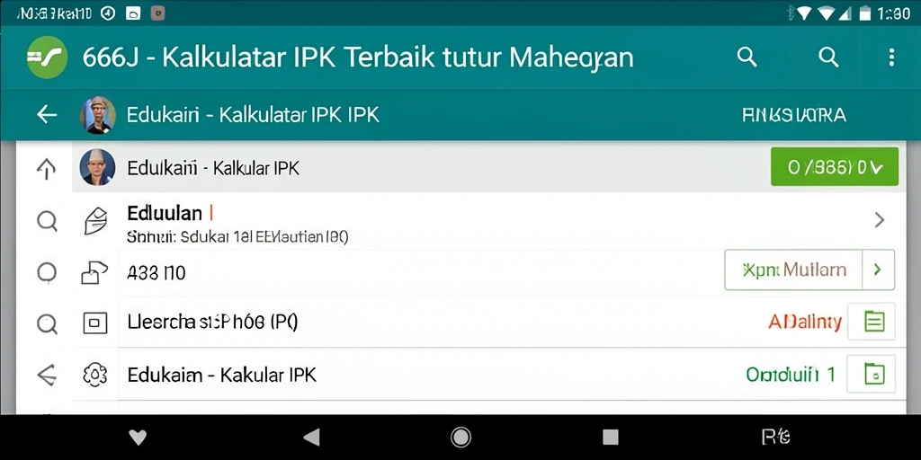 Tampilan antarmuka aplikasi Kalkulator IPK 666J yang user-friendly.