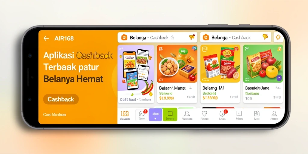 Antarmuka AIR168 menampilkan fitur cashback yang menarik dan mudah digunakan.
