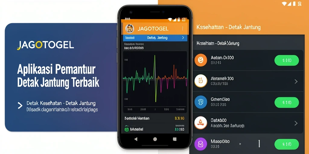Antarmuka aplikasi JAGOTOGEL yang menampilkan pemantauan detak jantung.