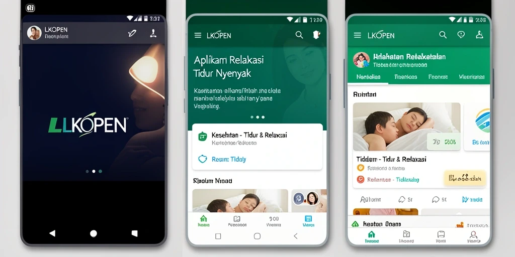 Tampilan antarmuka LKOPEN untuk tidur dan relaksasi.