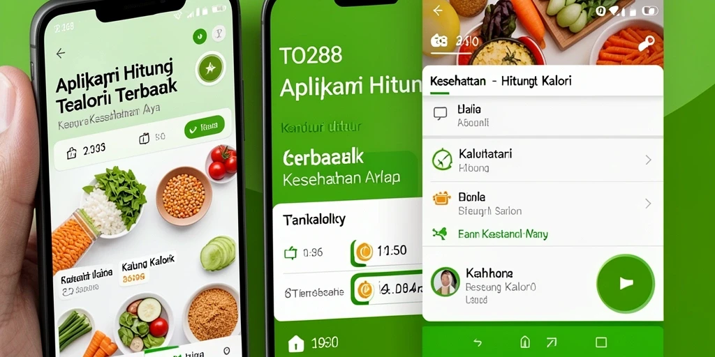 Antarmuka aplikasi TO288 saat menghitung kalori harian.